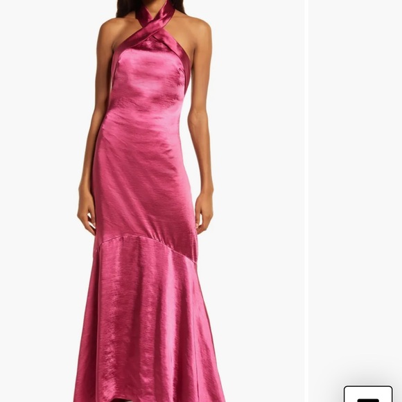 Elliatt - Angie Cross-Neck Satin Gown- Small - Picture 3 of 4